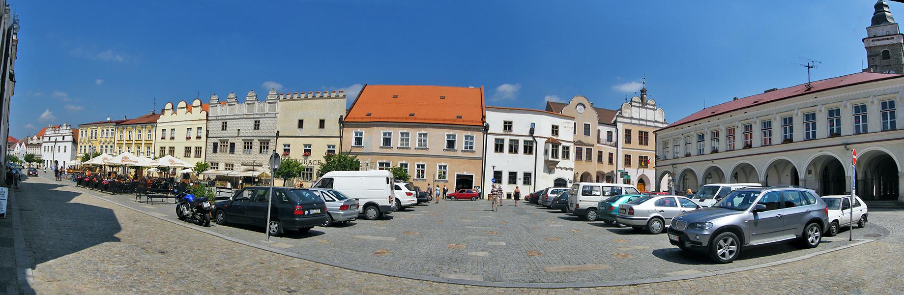Panorama des Hauptplatzes, Slavonice