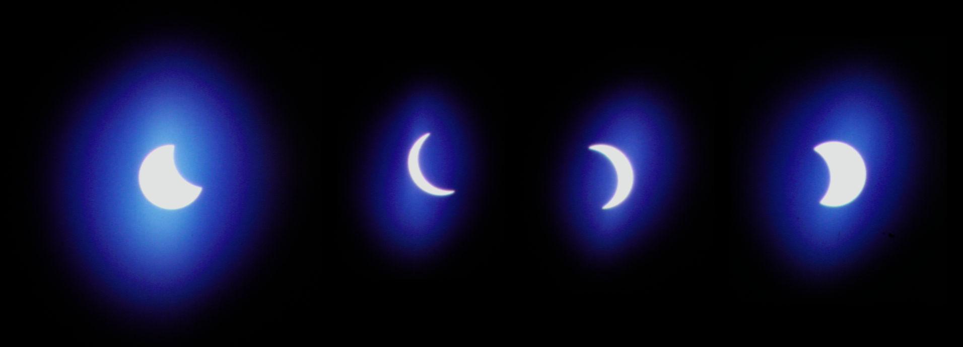 Mehrfachaufnahme der partiellen Sonnenfinsternis