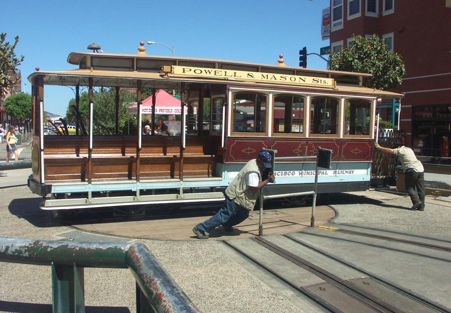 Cabel Car an der Wendestation in San Francisco