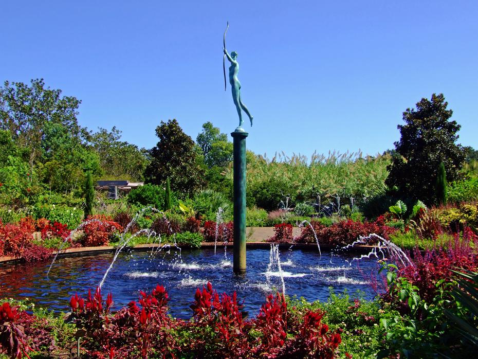 Brunnen mit Statue, Brookgreen Gardens, SC
