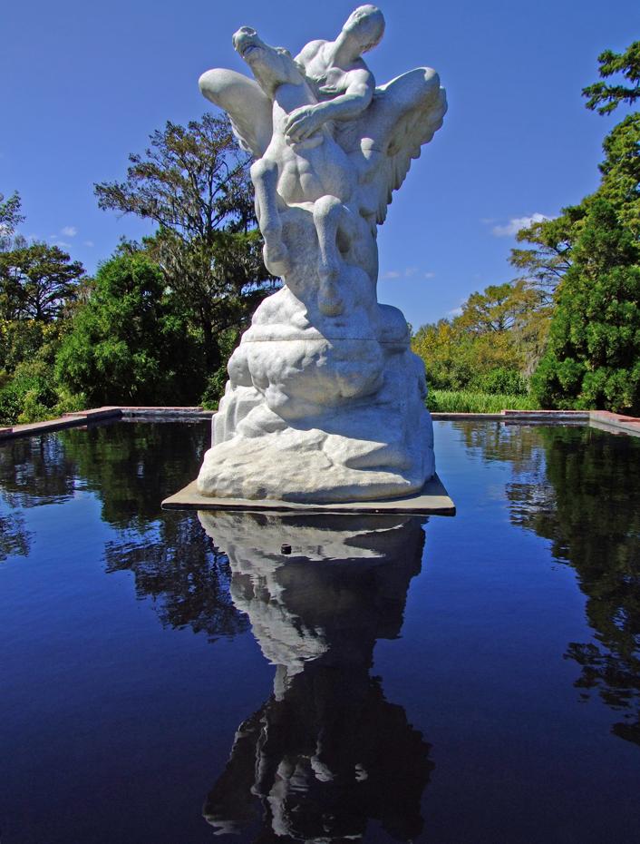 Statue mit Spiegelung, Brookgreen Gardens, SC