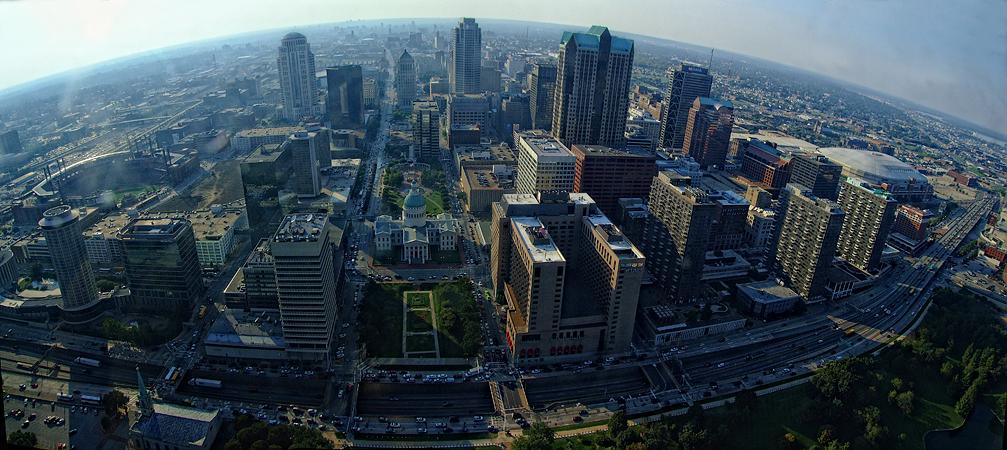 Blick vom Gateway Arch NM, St. Louis, MO
