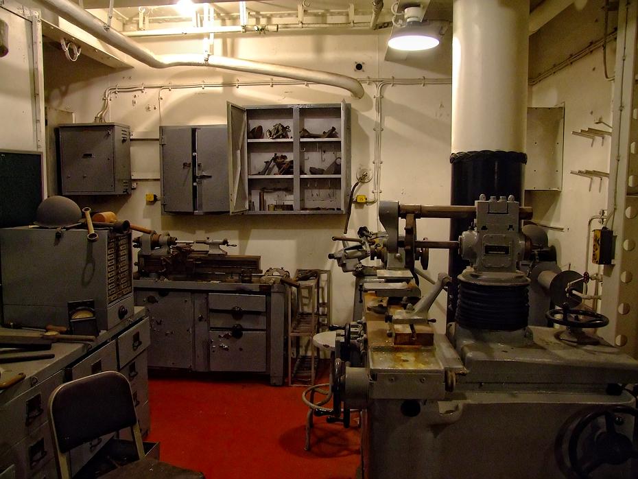 Werkstatt im Battleship USS Alabama, Mobile, AL