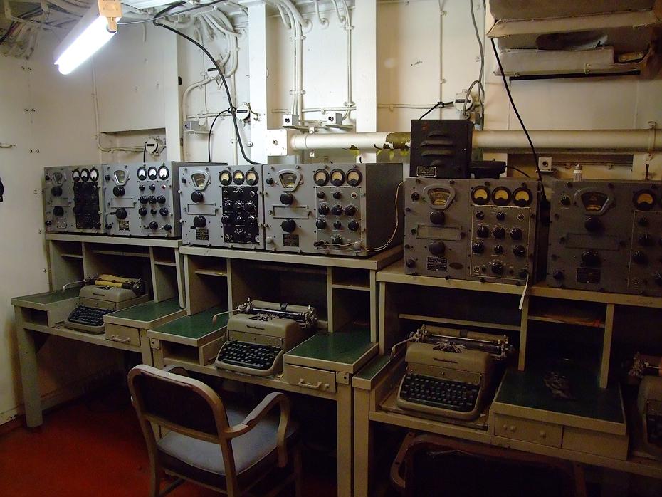 Funkraum im Battleship USS Alabama, Mobile, AL