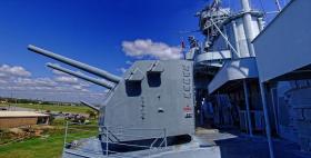 Kanonen am Battleship USS Alabama, Mobile, AL